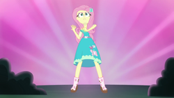 Size: 1280x720 | Tagged: safe, screencap, character:fluttershy, episode:stressed in show, g4, my little pony:equestria girls, geode of fauna, pose, solo, stressed in show: fluttershy