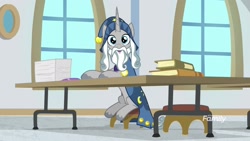Size: 1920x1080 | Tagged: safe, screencap, character:star swirl the bearded, species:pony, species:unicorn, episode:friendship university, g4, my little pony: friendship is magic, book, cape, clothing, cute, hat, male, sitting, smiling, solo, stallion, swirlabetes