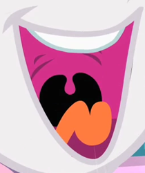Size: 255x304 | Tagged: safe, screencap, character:sweetie belle, episode:stare master, g4, my little pony: friendship is magic, cropped, mouth, open mouth, teeth, tongue out, uvula