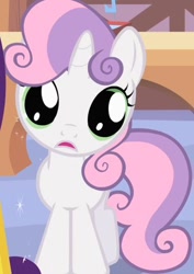 Size: 325x460 | Tagged: safe, screencap, character:sweetie belle, species:pony, species:unicorn, big eyes, cute, diasweetes, dilated pupils, female, filly, open mouth, reaction image, wide eyes