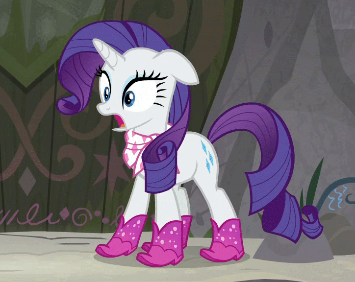 Size: 724x576 | Tagged: safe, screencap, character:rarity, species:pony, species:unicorn, episode:the end in friend, g4, my little pony: friendship is magic, animated, boots, breathing, cropped, female, gif, glitter boots, invisible stallion, loop, mare, neckerchief, panting, perfect loop, shoes, solo