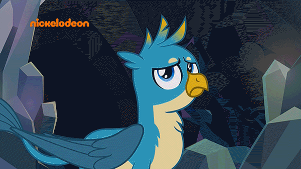 Size: 600x338 | Tagged: safe, screencap, character:gallus, character:smolder, species:dragon, species:griffon, episode:what lies beneath, g4, my little pony: friendship is magic, animated, claws, clothing, dragoness, dress, duo, eyeshadow, female, gif, jewelry, lipstick, makeup, male, nickelodeon, nodding, paws, princess outfit, princess smolder, scared, smoldere, spread wings, subtitles, tiara, tsundere, undressing, we don't normally wear clothes, wingboner, wings, you never saw any of that