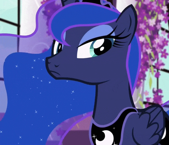 Size: 591x506 | Tagged: safe, screencap, character:princess luna, species:alicorn, species:pony, equestria girls:forgotten friendship, g4, my little pony:equestria girls, animated, canterlot, canterlot castle, cropped, cute, female, flower, gif, hall, lavender, lunabetes, mare, stained glass, talking, walking