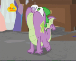 Size: 720x576 | Tagged: safe, screencap, character:rarity, character:spike, species:dragon, episode:school raze, g4, my little pony: friendship is magic, animated, nickelodeon, no sound, webm, winged spike