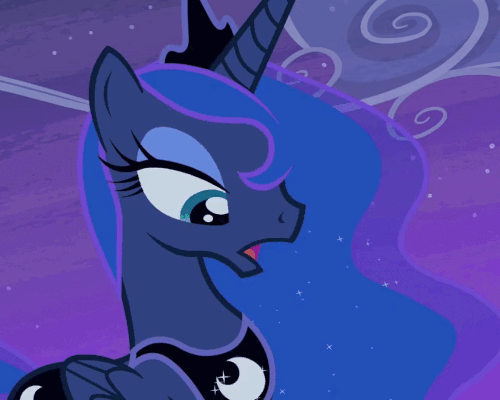 Size: 500x400 | Tagged: safe, screencap, character:princess luna, species:alicorn, species:pony, episode:for whom the sweetie belle toils, animated, cropped, cute, dream, dream walker luna, female, gif, hoof shoes, mare, night, pretty, raised hoof, solo, talking