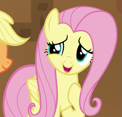 Size: 655x623 | Tagged: safe, screencap, character:applejack, character:fluttershy, species:pegasus, species:pony, episode:all bottled up, g4, my little pony: friendship is magic, cropped, female, mare, solo focus