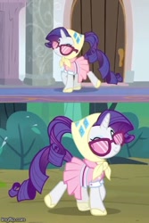 Size: 316x473 | Tagged: safe, screencap, character:rarity, episode:sleepless in ponyville, episode:the end in friend, g4, my little pony: friendship is magic, camping outfit, solo