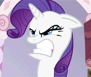 Size: 300x252 | Tagged: safe, screencap, character:rarity, episode:sisterhooves social, g4, my little pony: friendship is magic, angry, animated, cropped, faec, floppy ears, gif, gritted teeth, hub logo, teeth, teeth grinding