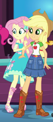 Size: 255x593 | Tagged: safe, screencap, character:applejack, character:fluttershy, character:pinkie pie, episode:a fine line, g4, my little pony:equestria girls, cropped, feet, female, geode of fauna, geode of super strength, offscreen character, sandals