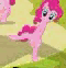 Size: 60x62 | Tagged: safe, screencap, character:pinkie pie, species:earth pony, species:pony, episode:too many pinkie pies, g4, my little pony: friendship is magic, animated, bipedal, clone, clones, dancing, female, lowres, mare, multeity, picture for breezies, pinkie clone, solo focus, too much pink energy is dangerous