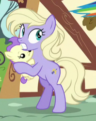 Size: 234x296 | Tagged: safe, screencap, character:cream puff, species:earth pony, species:pony, episode:the washouts, g4, my little pony: friendship is magic, baby, baby pony, background pony, cropped, duo focus, female, foal, mare, power chord, rearing