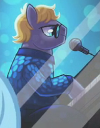 Size: 1029x1311 | Tagged: safe, screencap, species:pony, episode:grannies gone wild, g4, my little pony: friendship is magic, cropped, elton john, ponified, solo focus, zoomed in