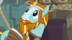 Size: 1920x1080 | Tagged: safe, screencap, character:rockhoof, species:pony, episode:a rockhoof and a hard place, g4, my little pony: friendship is magic, beard, facial hair, male, moustache, rockhoof's shovel, solo, stallion