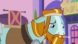 Size: 1920x1080 | Tagged: safe, screencap, character:rockhoof, species:pony, episode:a rockhoof and a hard place, g4, my little pony: friendship is magic, floppy ears, rockhoof's shovel, sad, solo