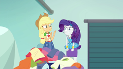 Size: 1920x1080 | Tagged: safe, screencap, character:applejack, character:rarity, equestria girls:rollercoaster of friendship, g4, my little pony:equestria girls, angry, faec, fist