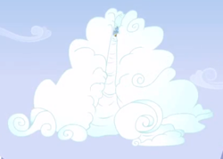 Size: 420x300 | Tagged: safe, screencap, character:rainbow dash, episode:wonderbolts academy, cloud, cloud sculpting, cropped