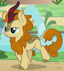 Size: 630x695 | Tagged: safe, screencap, character:autumn afternoon, species:kirin, episode:sounds of silence, g4, my little pony: friendship is magic, background kirin, cropped, lidded eyes, male, solo