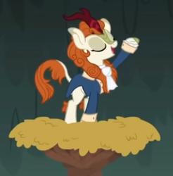 Size: 496x504 | Tagged: safe, screencap, character:autumn blaze, species:kirin, episode:sounds of silence, g4, my little pony: friendship is magic, cropped, hamilton, lin-manuel miranda, singing, solo