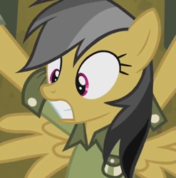 Size: 392x397 | Tagged: safe, screencap, character:daring do, species:pony, episode:daring don't, g4, my little pony: friendship is magic, season 4, close-up, cropped, female, mare, worried
