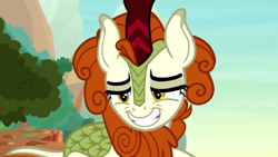 Size: 1280x720 | Tagged: safe, screencap, character:autumn blaze, species:kirin, episode:sounds of silence, g4, my little pony: friendship is magic, grin, smiling