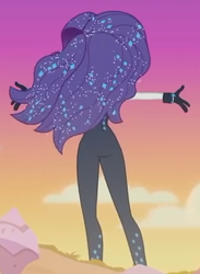 Size: 294x402 | Tagged: safe, screencap, character:rarity, episode:the other side, g4, my little pony:equestria girls, ass, bodysuit, butt, clothing, cropped, female, gloves, rear view, rearity, sexy, solo