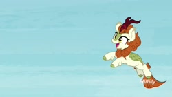 Size: 1920x1080 | Tagged: safe, screencap, character:autumn blaze, species:kirin, episode:sounds of silence, g4, my little pony: friendship is magic, cloven hooves, female, leaping, solo