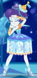 Size: 309x643 | Tagged: safe, screencap, character:rarity, episode:the other side, g4, my little pony:equestria girls, carousel dress, clothing, cropped, dress, eyes closed, feet, hat, high heels, open-toed shoes, sandals, shoes