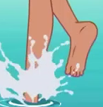 Size: 146x151 | Tagged: safe, screencap, character:timber spruce, episode:turf war, g4, my little pony:equestria girls, barefoot, cropped, feet, legs, lifeguard timber, male, male feet, pictures of legs, splashing, toes, underfoot, water