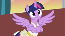 Size: 1235x694 | Tagged: safe, screencap, character:twilight sparkle, character:twilight sparkle (alicorn), species:alicorn, species:pony, episode:a royal problem, g4, my little pony: friendship is magic, adorkable, ballerina, clothing, cute, dork, female, solo, spread wings, tutu, twilarina, wings