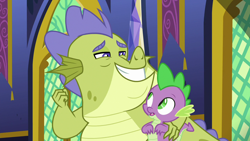 Size: 1280x720 | Tagged: safe, screencap, character:sludge, character:spike, species:dragon, episode:father knows beast, g4, my little pony: friendship is magic