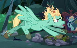 Size: 628x395 | Tagged: safe, screencap, character:zephyr breeze, species:pegasus, species:pony, episode:flutter brutter, g4, my little pony: friendship is magic, cropped, dirty, epic fail, fail, hair bun, male, messy mane, muddy hooves, solo, stallion, wings