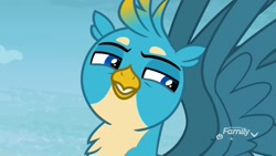 Size: 1920x1080 | Tagged: safe, screencap, character:gallus, species:griffon, episode:school raze, g4, my little pony: friendship is magic, grin, male, smiling, smirk, smug, solo