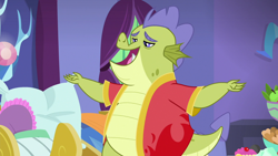 Size: 1280x720 | Tagged: safe, screencap, character:sludge, episode:father knows beast, g4, my little pony: friendship is magic, clothing, robe, solo