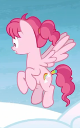 Size: 282x452 | Tagged: safe, screencap, character:bifröst, species:pegasus, species:pony, episode:school raze, g4, my little pony: friendship is magic, background pony, cropped, cutie mark, female, flying, friendship student, mare, solo, wings