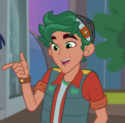 Size: 727x715 | Tagged: safe, screencap, character:timber spruce, episode:star crossed, g4, my little pony:equestria girls, clothing, cropped, male, smiling, solo, vest