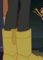Size: 519x720 | Tagged: safe, screencap, character:flash sentry, character:sunset shimmer, episode:opening night, g4, my little pony:equestria girls, boots, cropped, legs, opening night: twilight sparkle, pictures of legs, shoes