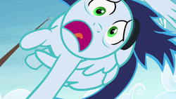 Size: 1280x720 | Tagged: safe, screencap, character:soarin', species:pegasus, species:pony, episode:rainbow falls, g4, my little pony: friendship is magic, falling, male, solo, yelling