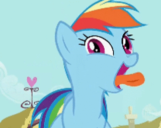 Size: 320x256 | Tagged: safe, screencap, character:rainbow dash, episode:a bird in the hoof, g4, my little pony: friendship is magic, animated, cropped, cute, dashabetes, silly, solo, tongue out