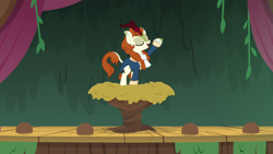Size: 1280x720 | Tagged: safe, screencap, character:autumn blaze, episode:sounds of silence, g4, my little pony: friendship is magic, a kirin tale, curtains, hamilton, play, reference, tree