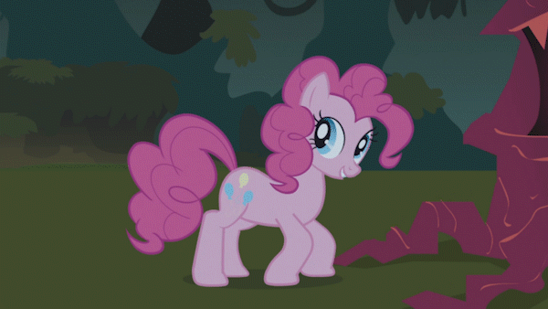 Size: 600x338 | Tagged: safe, screencap, character:pinkie pie, species:pony, episode:friendship is magic, g4, my little pony: friendship is magic, animated, gif, solo, wiggle