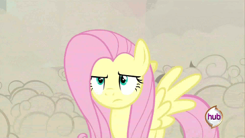 Size: 480x270 | Tagged: safe, screencap, character:fluttershy, species:changeling, species:pegasus, species:pony, episode:a canterlot wedding, g4, my little pony: friendship is magic, animated, do me, doomie, eyeroll, fake fluttershy, female, gif, hub logo, mare, reaction image, solo focus