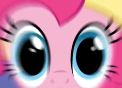 Size: 1499x1078 | Tagged: safe, screencap, character:pinkie pie, species:earth pony, species:pony, episode:best gift ever, g4, my little pony: friendship is magic, close-up, cropped, extreme close up, female, flashback, looking at you, mare, motion blur, solo, staring into your soul