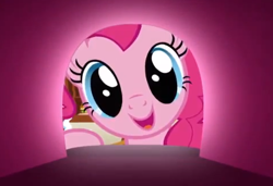 Size: 478x326 | Tagged: safe, screencap, character:pinkie pie, species:earth pony, species:pony, episode:wonderbolts academy, cute, diapinkes, female, looking at you, mare, open mouth, origins, smiling, solo