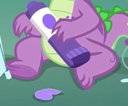 Size: 277x229 | Tagged: safe, screencap, character:spike, species:dragon, episode:best gift ever, g4, my little pony: friendship is magic, claws, cropped, feet, glitter, glue, legs, out of context, pictures of legs, toes, winged spike