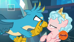Size: 1920x1080 | Tagged: safe, screencap, character:cozy glow, character:gallus, species:griffon, episode:school raze, g4, my little pony: friendship is magic, cozybuse, female, filly, male, out of context, personal space invasion, shipping fuel