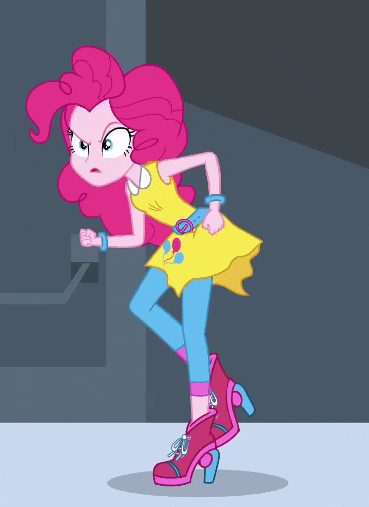 Size: 746x1026 | Tagged: safe, screencap, character:pinkie pie, equestria girls:dance magic, g4, my little pony:equestria girls, animated, cropped, everyday i'm shufflin', female, gif, high heels, loop, shoes, shuffle, solo