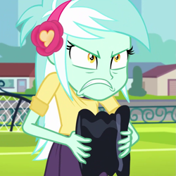 Size: 1077x1079 | Tagged: safe, screencap, character:lyra heartstrings, episode:all's fair in love & friendship games, equestria girls:friendship games, g4, my little pony:equestria girls, angry, clothing, hat, solo