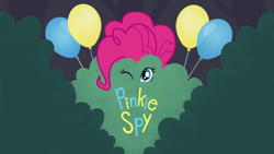 Size: 1920x1080 | Tagged: safe, screencap, character:pinkie pie, episode:pinkie spy, equestria girls:friendship games, g4, my little pony:equestria girls, balloon, bush, title card