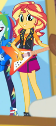 Size: 297x656 | Tagged: safe, screencap, character:sunset shimmer, episode:road trippin', g4, my little pony:equestria girls, cropped, guitar, solo