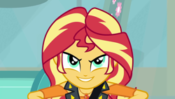 Size: 1920x1080 | Tagged: safe, screencap, character:sunset shimmer, episode:driving miss shimmer, g4, my little pony:equestria girls, driving miss shimmer: fluttershy, geode of empathy, magical geodes, solo